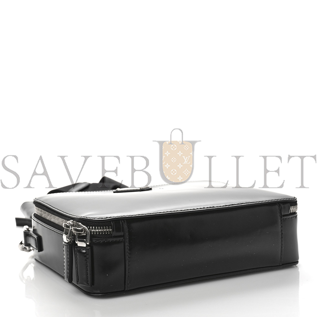 PRADA BRUSHED CALFSKIN MENS MEDIUM BRIQUE CROSSBODY BAG BLACK (22*17*6cm) PRADA BRUSHED CALFSKIN MENS MEDIUM BRIQUE CROSSBODY BAG BLACK (22*17*6cm)