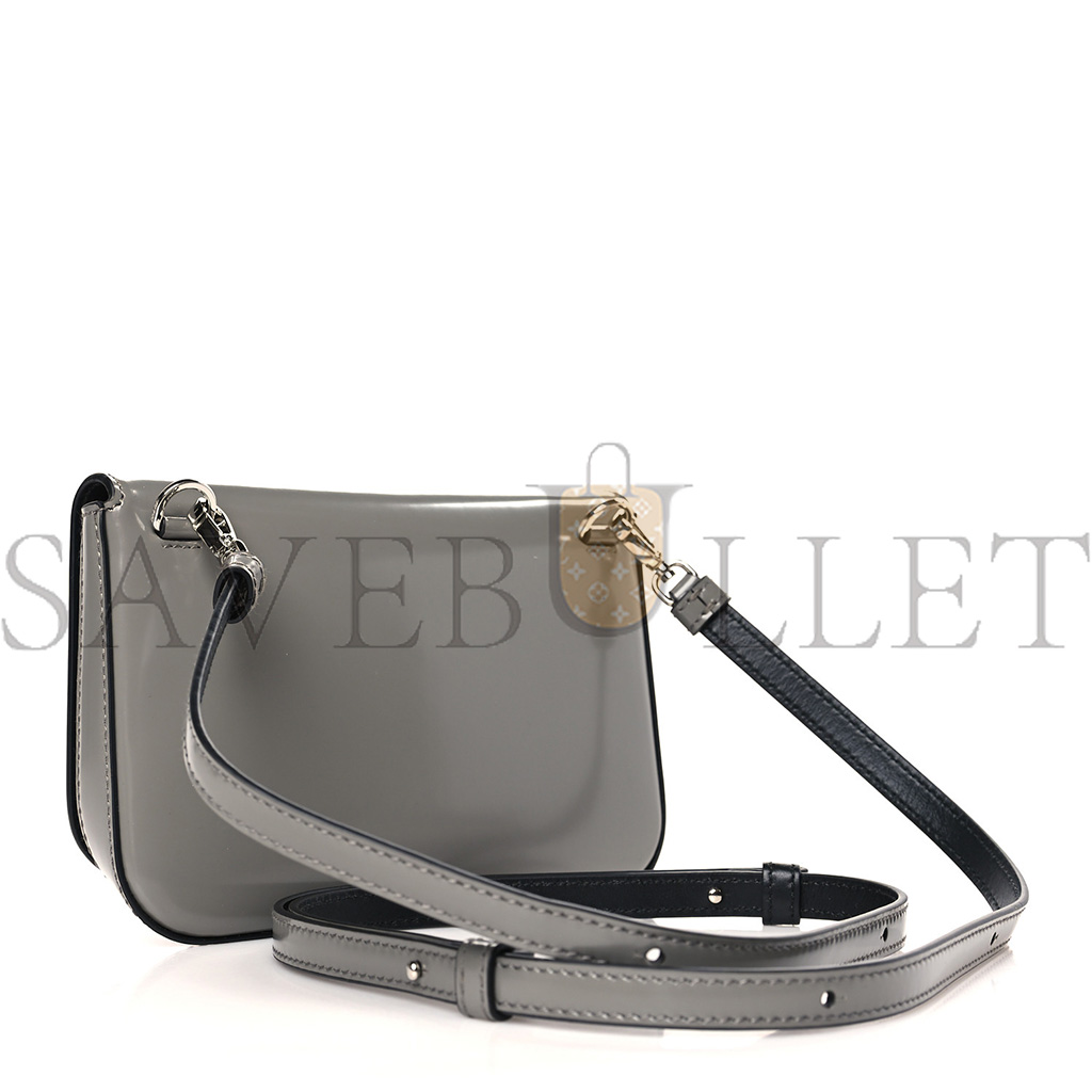PRADA BRUSHED CALFSKIN MINI FLAP BAG WITH STRAP GRAY (18*13*3cm) PRADA BRUSHED CALFSKIN MINI FLAP BAG WITH STRAP GRAY (18*13*3cm)