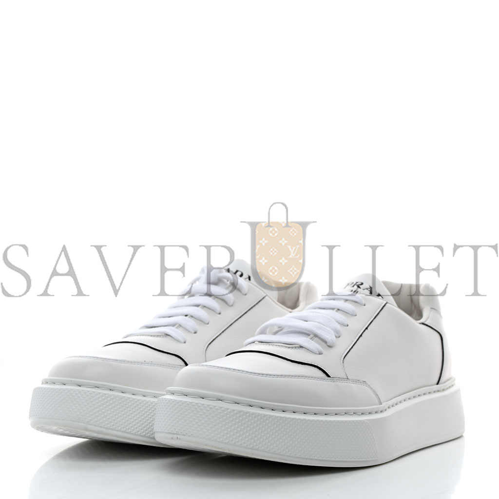 PRADA CALFSKIN MENS MONTANA LOW TOP SNEAKERS 7 WHITE PRADA CALFSKIN MENS MONTANA LOW TOP SNEAKERS 7 WHITE