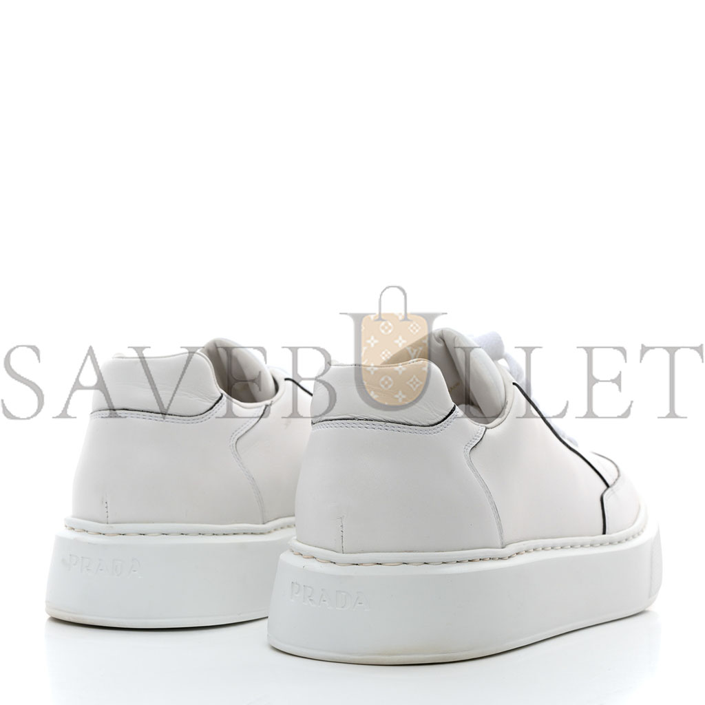 PRADA CALFSKIN MENS MONTANA LOW TOP SNEAKERS 7 WHITE PRADA CALFSKIN MENS MONTANA LOW TOP SNEAKERS 7 WHITE
