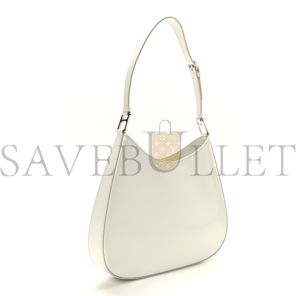 PRADA BRUSHED CALFSKIN CLEO ADJUSTABLE STRAP SHOULDER BAG WHITE (28*23*5cm) PRADA BRUSHED CALFSKIN CLEO ADJUSTABLE STRAP SHOULDER BAG WHITE (28*23*5cm)