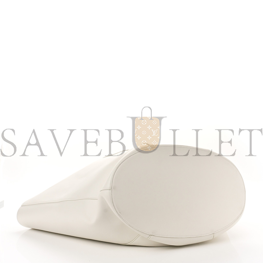 BOTTEGA VENETA FRENCH CALFSKIN LARGE BASKET TOTE WHITE (44*37*22cm) BOTTEGA VENETA FRENCH CALFSKIN LARGE BASKET TOTE WHITE (44*37*22cm)