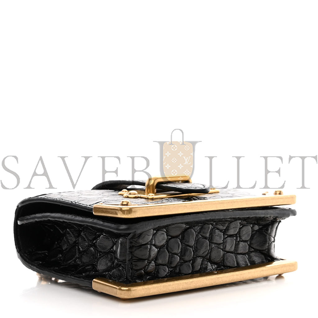 PRADA CROCODILE MICRO CAHIER BAG BLACK (10*9*5cm) PRADA CROCODILE MICRO CAHIER BAG BLACK (10*9*5cm)