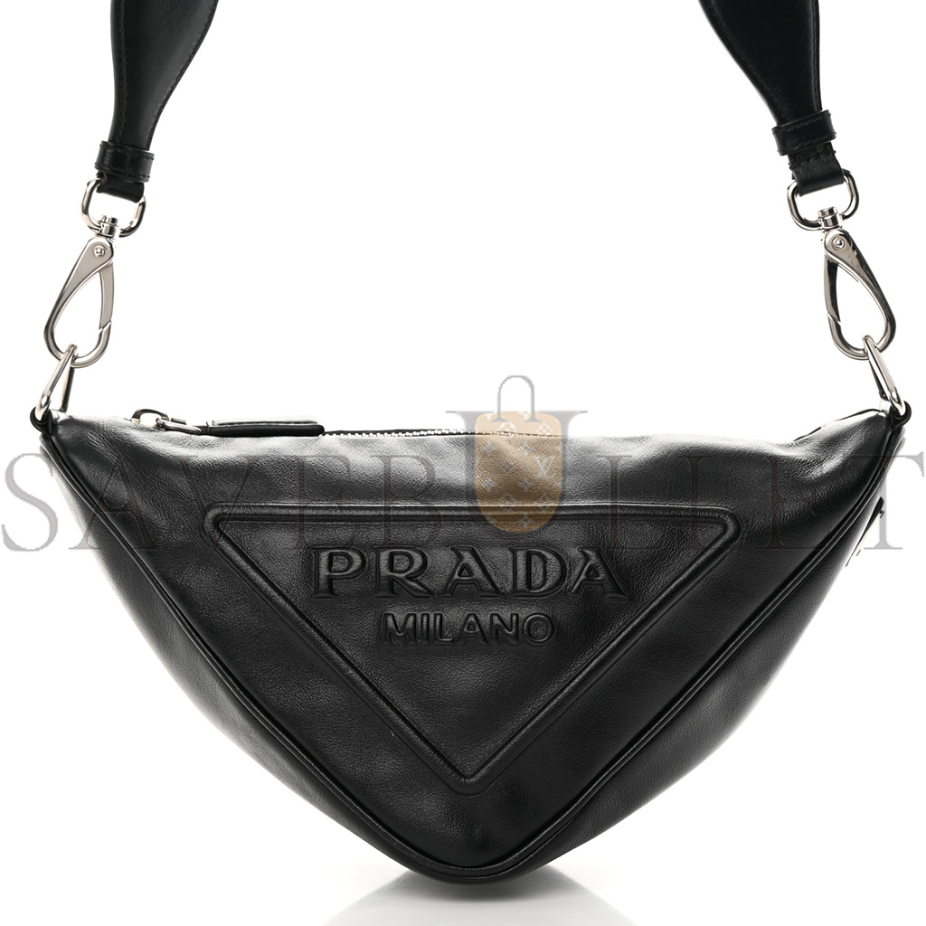 PRADA GRACE LUX TRIANGLE SHOULDER BAG BLACK (27*15*11cm) PRADA GRACE LUX TRIANGLE SHOULDER BAG BLACK (27*15*11cm)