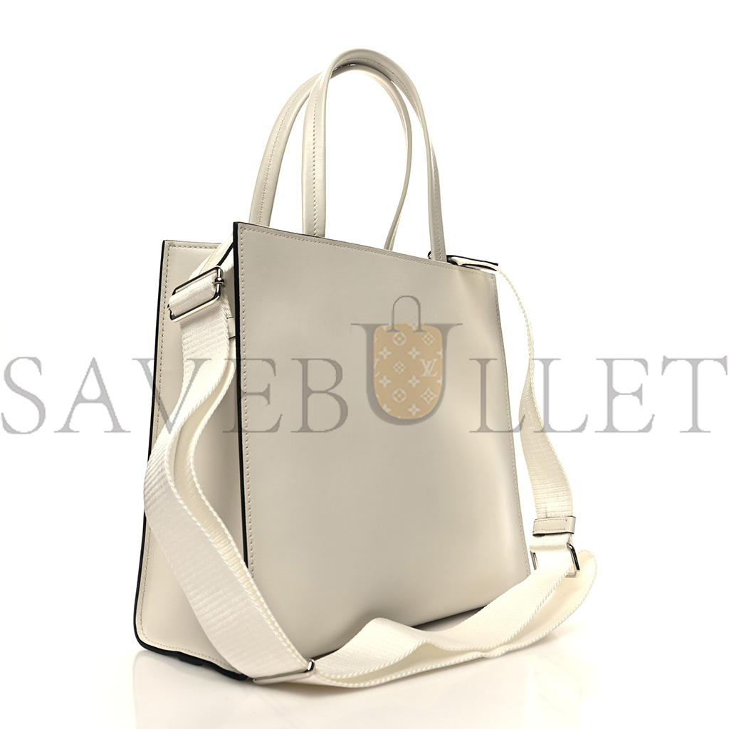 PRADA CALFSKIN TRIANGLE TOTE BAG WHITE (25*23*9cm) PRADA CALFSKIN TRIANGLE TOTE BAG WHITE (25*23*9cm)