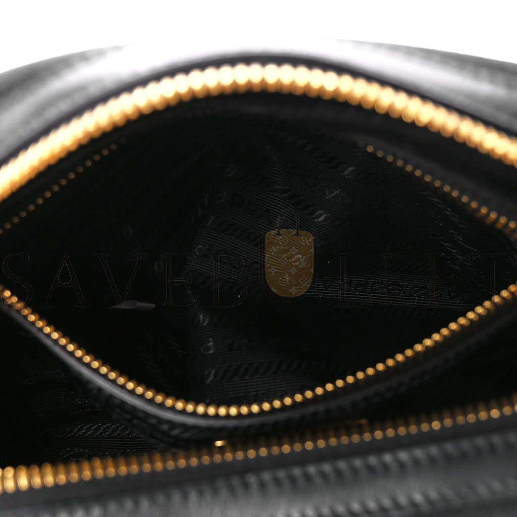 PRADA JACQUARD LOGO CAMERA BAG BLACK (23*15*8cm) PRADA JACQUARD LOGO CAMERA BAG BLACK (23*15*8cm)