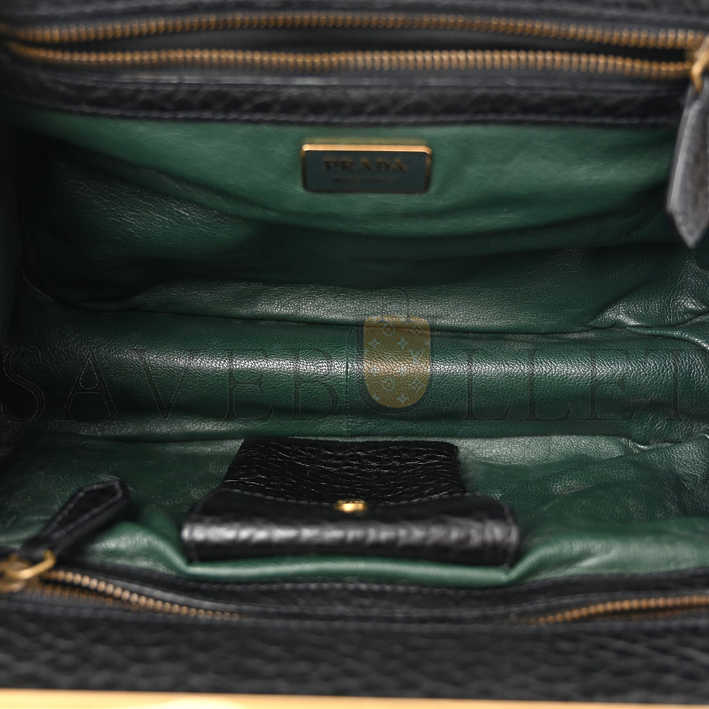 PRADA CERVO BERLINO SATCHEL BLACK (31*20*15cm) PRADA CERVO BERLINO SATCHEL BLACK (31*20*15cm)
