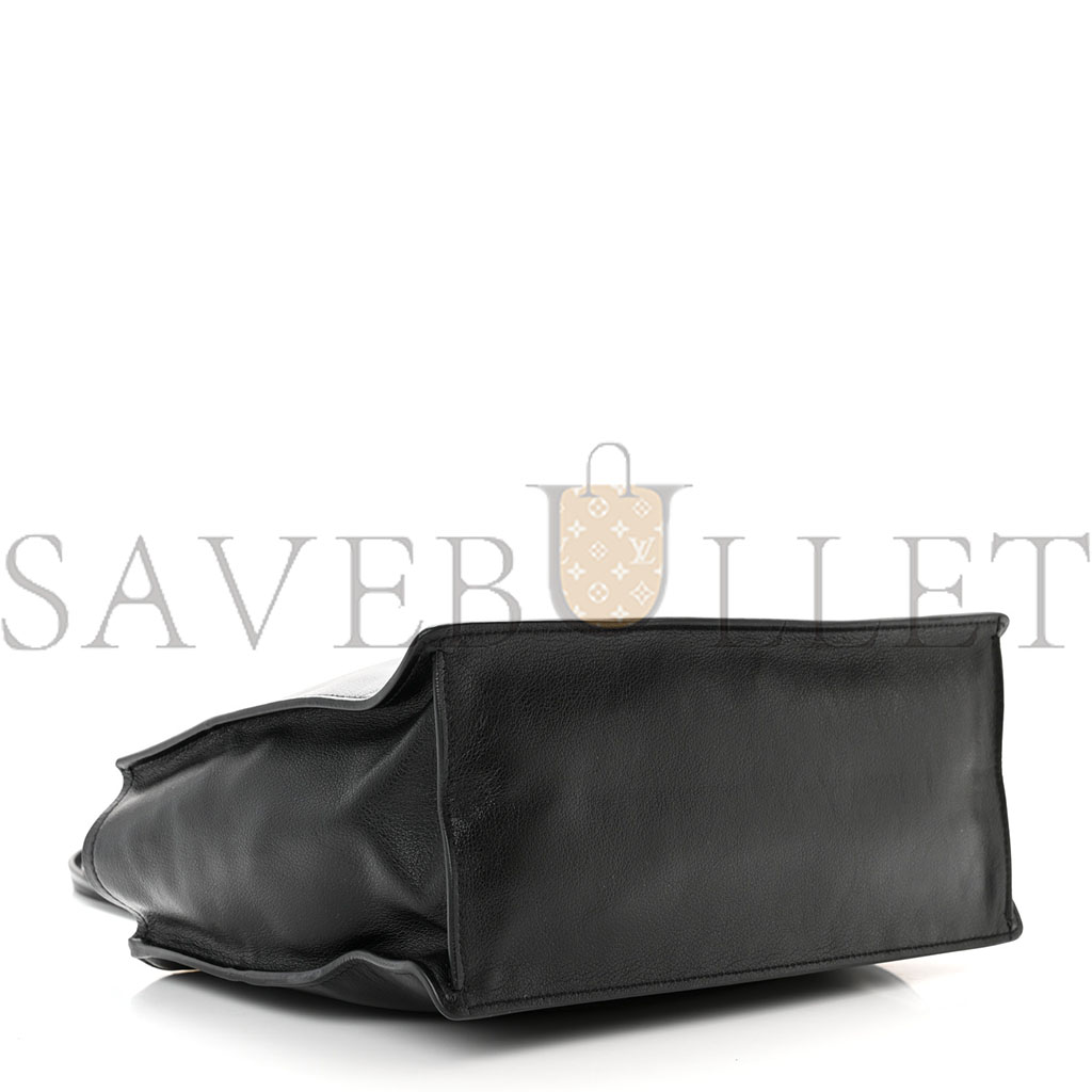 PRADA GLACE CALFSKIN TOTE BLACK (35*27*14cm) PRADA GLACE CALFSKIN TOTE BLACK (35*27*14cm)
