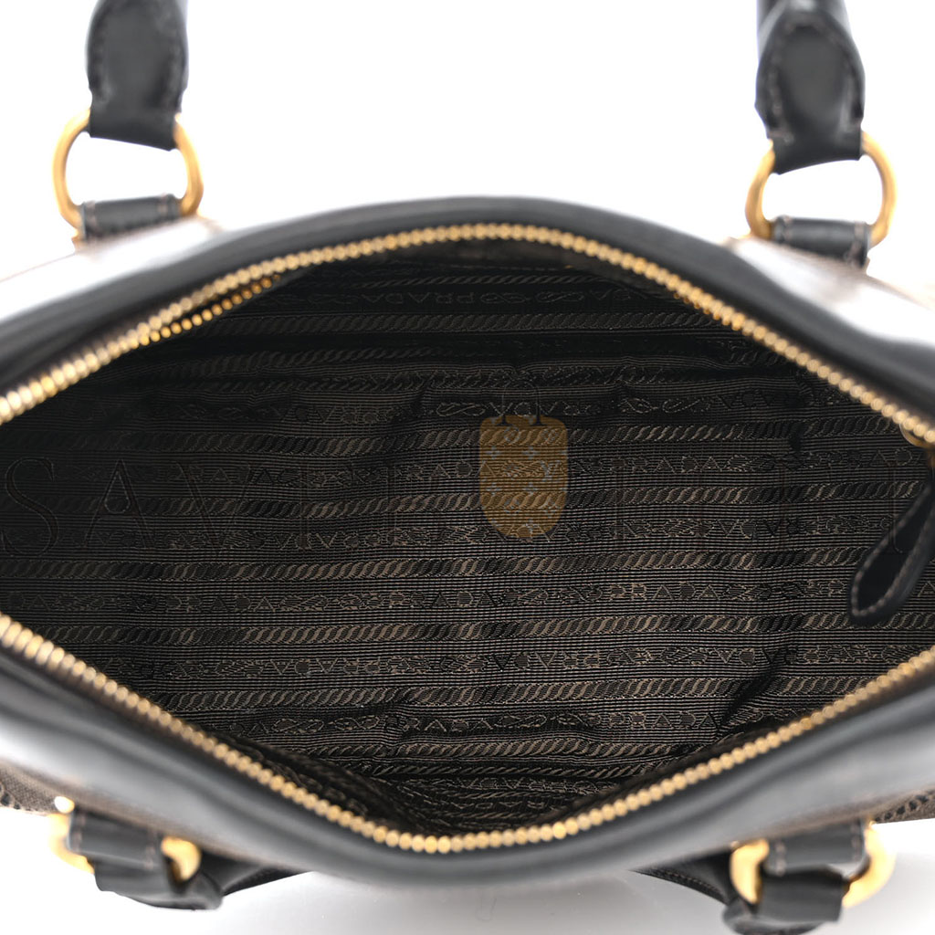 PRADA JACQUARD LOGO TOTE CORDA BRUCIATO (34*17*11cm) PRADA JACQUARD LOGO TOTE CORDA BRUCIATO (34*17*11cm)