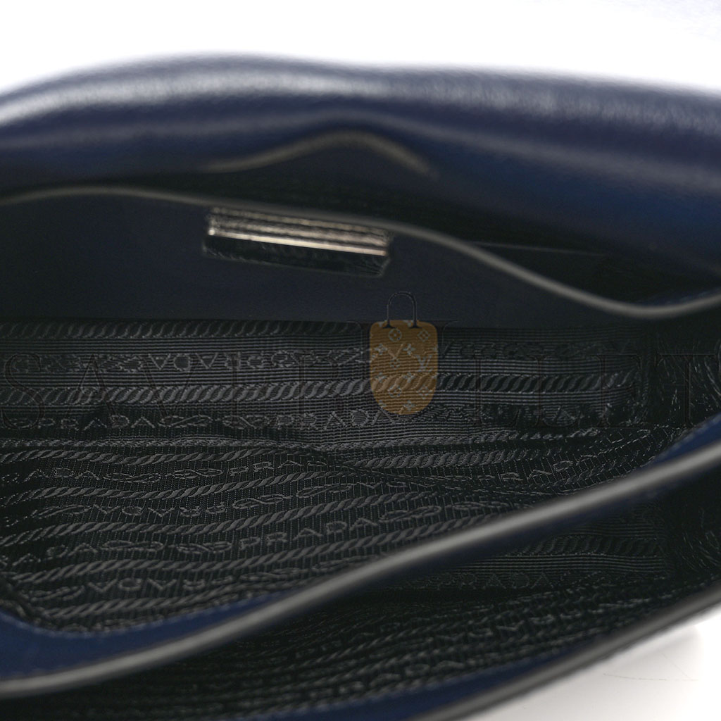 PRADA GLACE CALF SHOULDER BAG BALTICO (23*16*10cm) PRADA GLACE CALF SHOULDER BAG BALTICO (23*16*10cm)