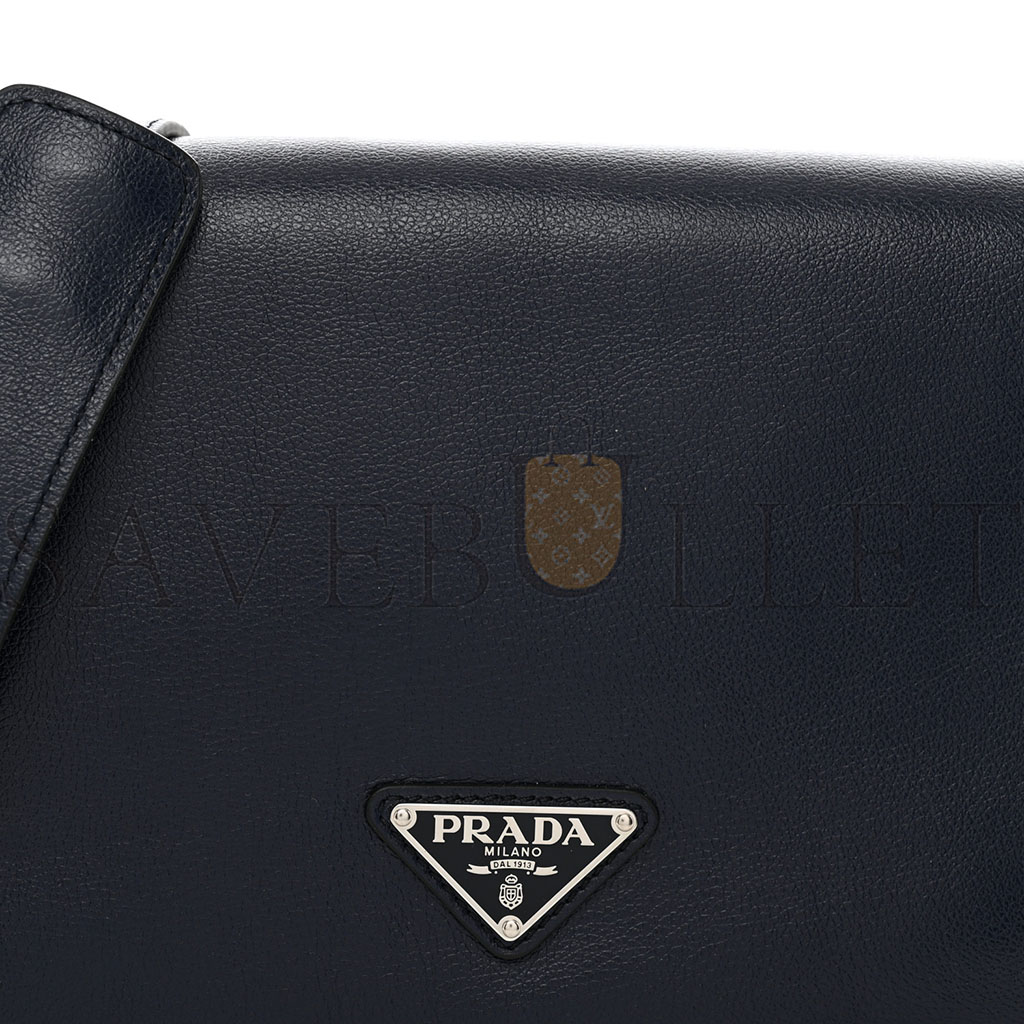 PRADA GLACE CALF SHOULDER BAG BALTICO (23*16*10cm) PRADA GLACE CALF SHOULDER BAG BALTICO (23*16*10cm)