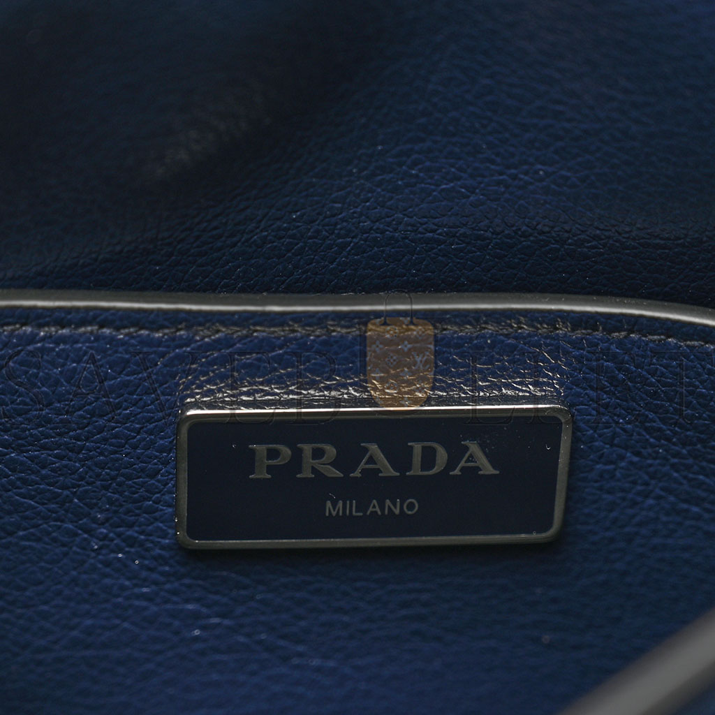 PRADA GLACE CALF SHOULDER BAG BALTICO (23*16*10cm) PRADA GLACE CALF SHOULDER BAG BALTICO (23*16*10cm)