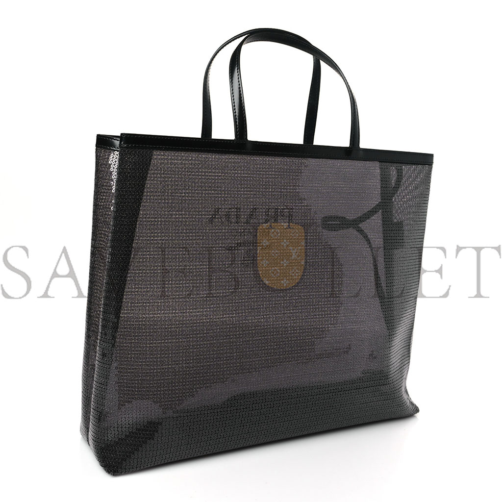 PRADA MESH SEQUIN SPAZZOLATO LOGO TOTE BLACK (36*30*9cm) PRADA MESH SEQUIN SPAZZOLATO LOGO TOTE BLACK (36*30*9cm)