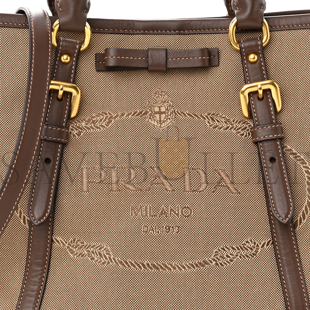 PRADA JACQUARD LOGO TOTE CORDA BRUCIATO (33*23*16cm) PRADA JACQUARD LOGO TOTE CORDA BRUCIATO (33*23*16cm)