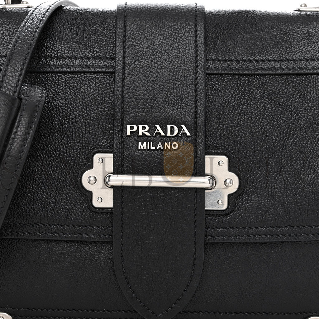 PRADA GLACE CALFSKIN LARGE SOFT CAHIER BAG BLACK (23*17*8cm) PRADA GLACE CALFSKIN LARGE SOFT CAHIER BAG BLACK (23*17*8cm)