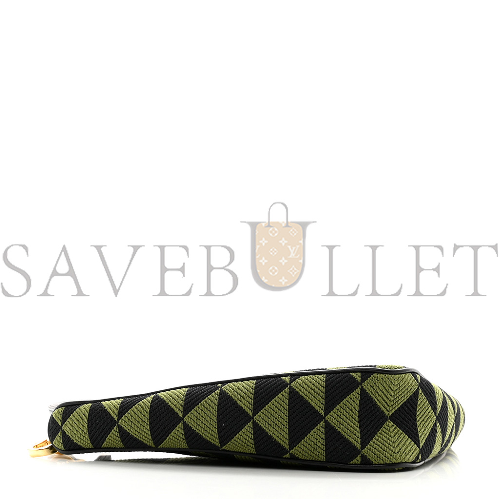 PRADA JACQUARD TRIANGOLO SYMBOLE EMBROIDERED MINI TRIANGLE SHOULDER BAG BLACK EDERA (27*15*5cm) PRADA JACQUARD TRIANGOLO SYMBOLE EMBROIDERED MINI TRIANGLE SHOULDER BAG BLACK EDERA (27*15*5cm)