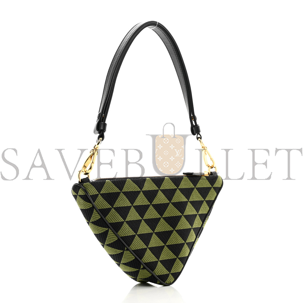 PRADA JACQUARD TRIANGOLO SYMBOLE EMBROIDERED MINI TRIANGLE SHOULDER BAG BLACK EDERA (27*15*5cm) PRADA JACQUARD TRIANGOLO SYMBOLE EMBROIDERED MINI TRIANGLE SHOULDER BAG BLACK EDERA (27*15*5cm)