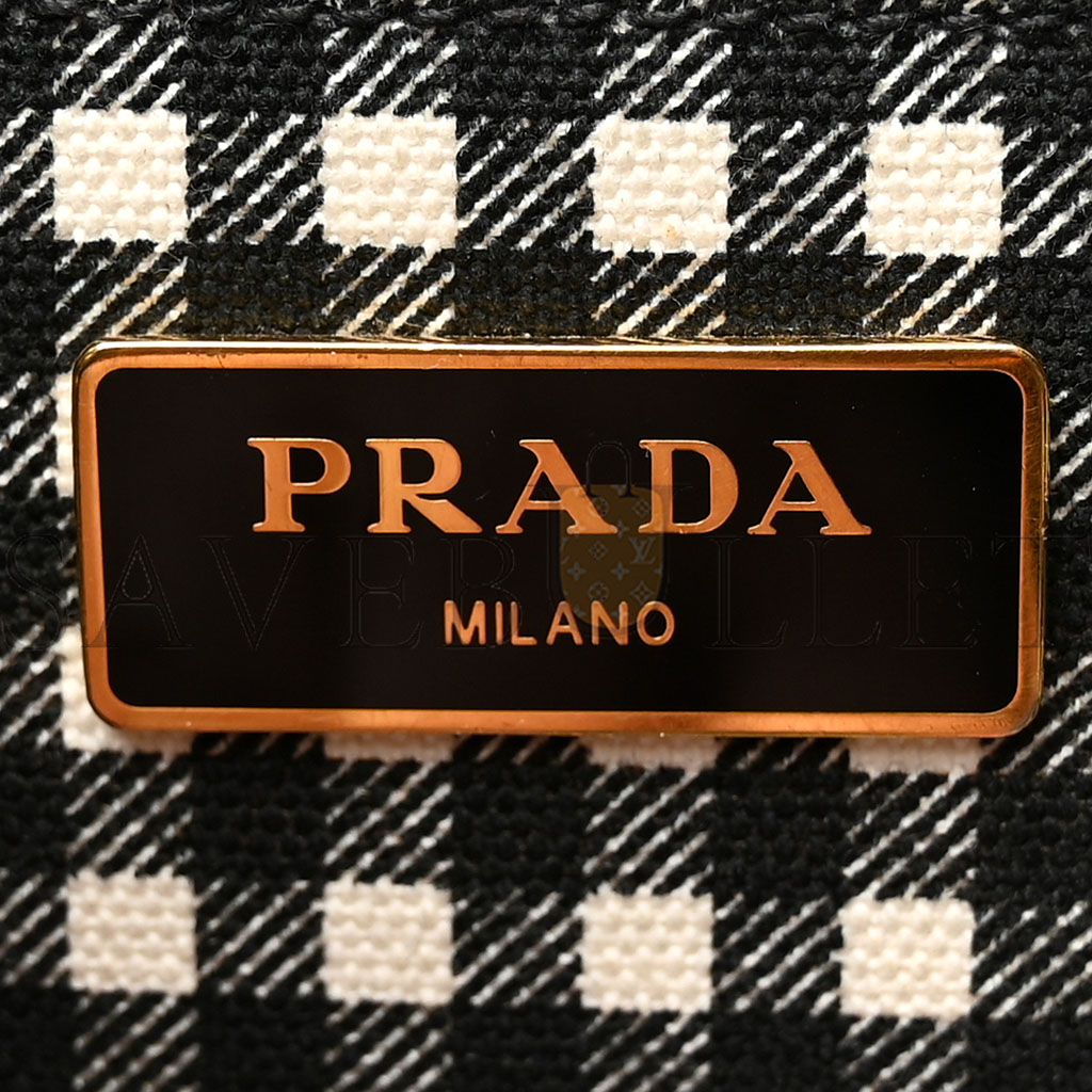 PRADA CANAPA SMALL LOGO TOTE BLACK TALCO (27*20*15cm) PRADA CANAPA SMALL LOGO TOTE BLACK TALCO (27*20*15cm)