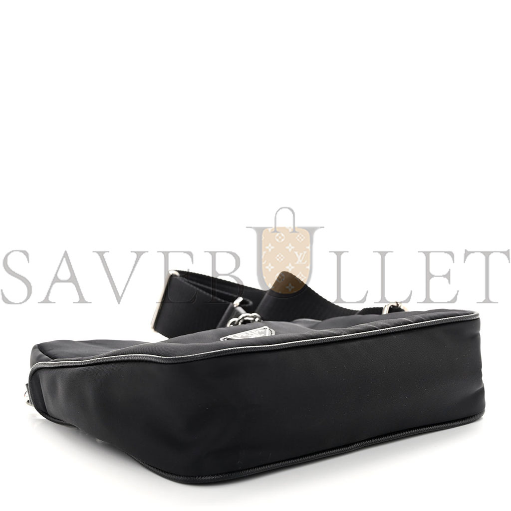PRADA NYLON RE-EDITION 2005 SHOULDER BAG BLACK (23*14*8cm) PRADA NYLON RE-EDITION 2005 SHOULDER BAG BLACK (23*14*8cm)