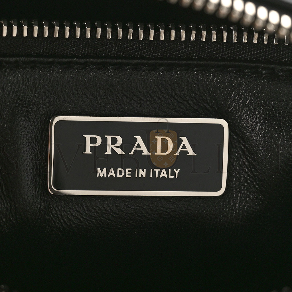 PRADA NAPPA ANTIQUE MEDIUM TOP HANDLE BAG BLACK (24*18*11cm) PRADA NAPPA ANTIQUE MEDIUM TOP HANDLE BAG BLACK (24*18*11cm)