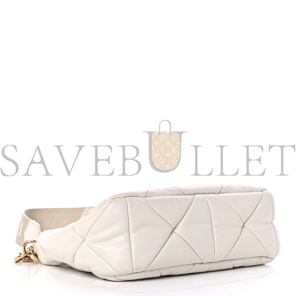PRADA NAPPA NYLON QUILTED PATCHWORK SYSTEM FLAP BAG WHITE (20*15*8cm) PRADA NAPPA NYLON QUILTED PATCHWORK SYSTEM FLAP BAG WHITE (20*15*8cm)