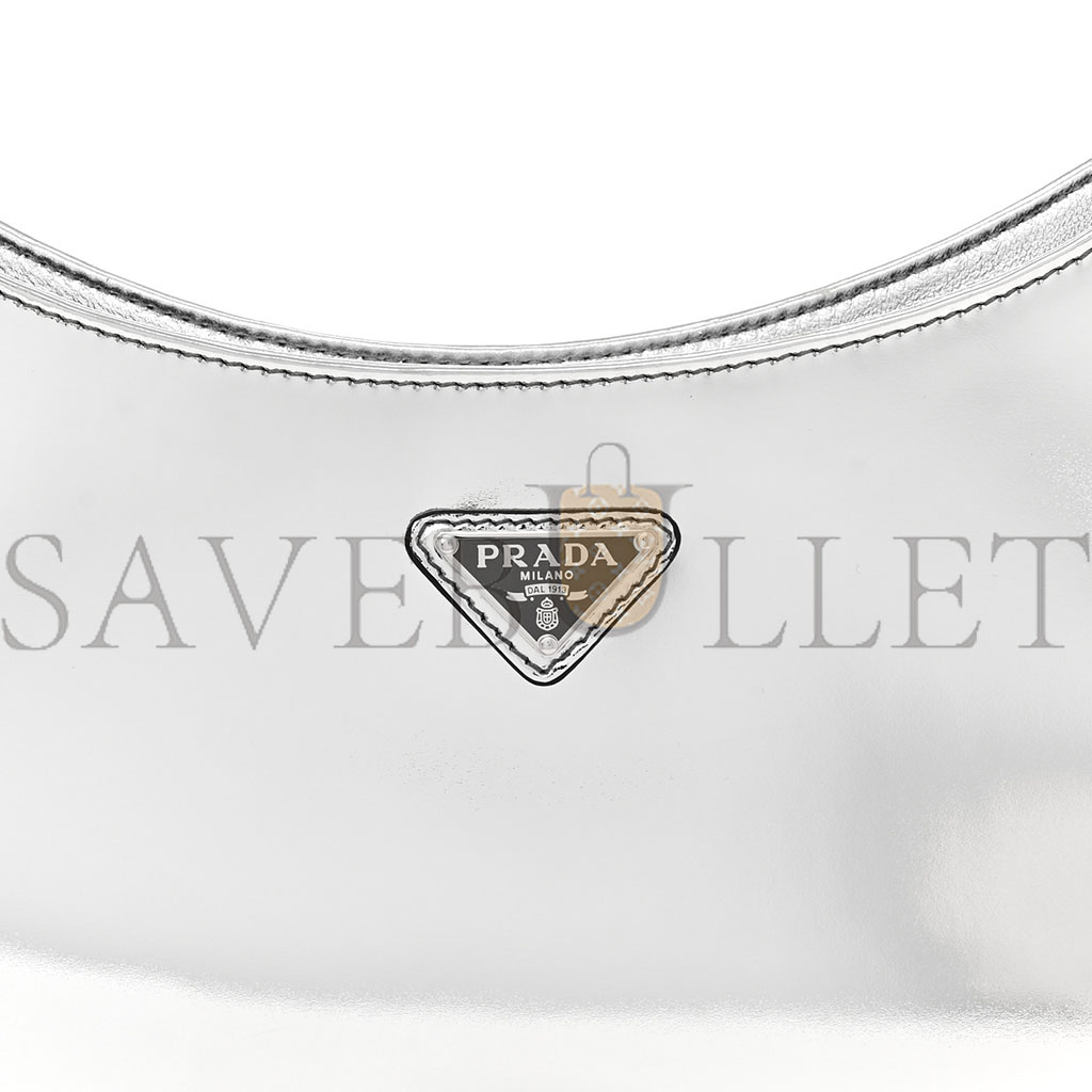 PRADA METALLIC SPAZZOLATO CLEO SHOULDER BAG ARGENTO (28*18*5cm) PRADA METALLIC SPAZZOLATO CLEO SHOULDER BAG ARGENTO (28*18*5cm)
