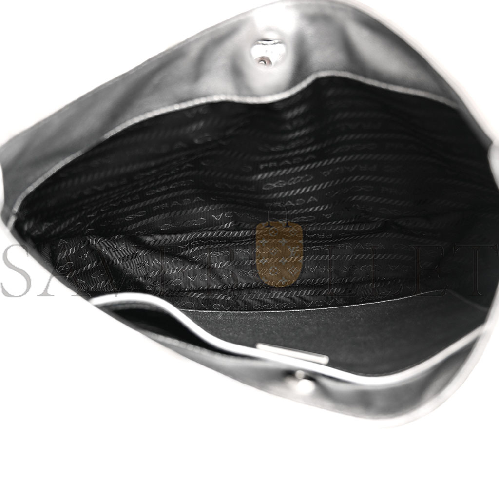 PRADA METALLIC SPAZZOLATO CLEO SHOULDER BAG ARGENTO (28*18*5cm) PRADA METALLIC SPAZZOLATO CLEO SHOULDER BAG ARGENTO (28*18*5cm)
