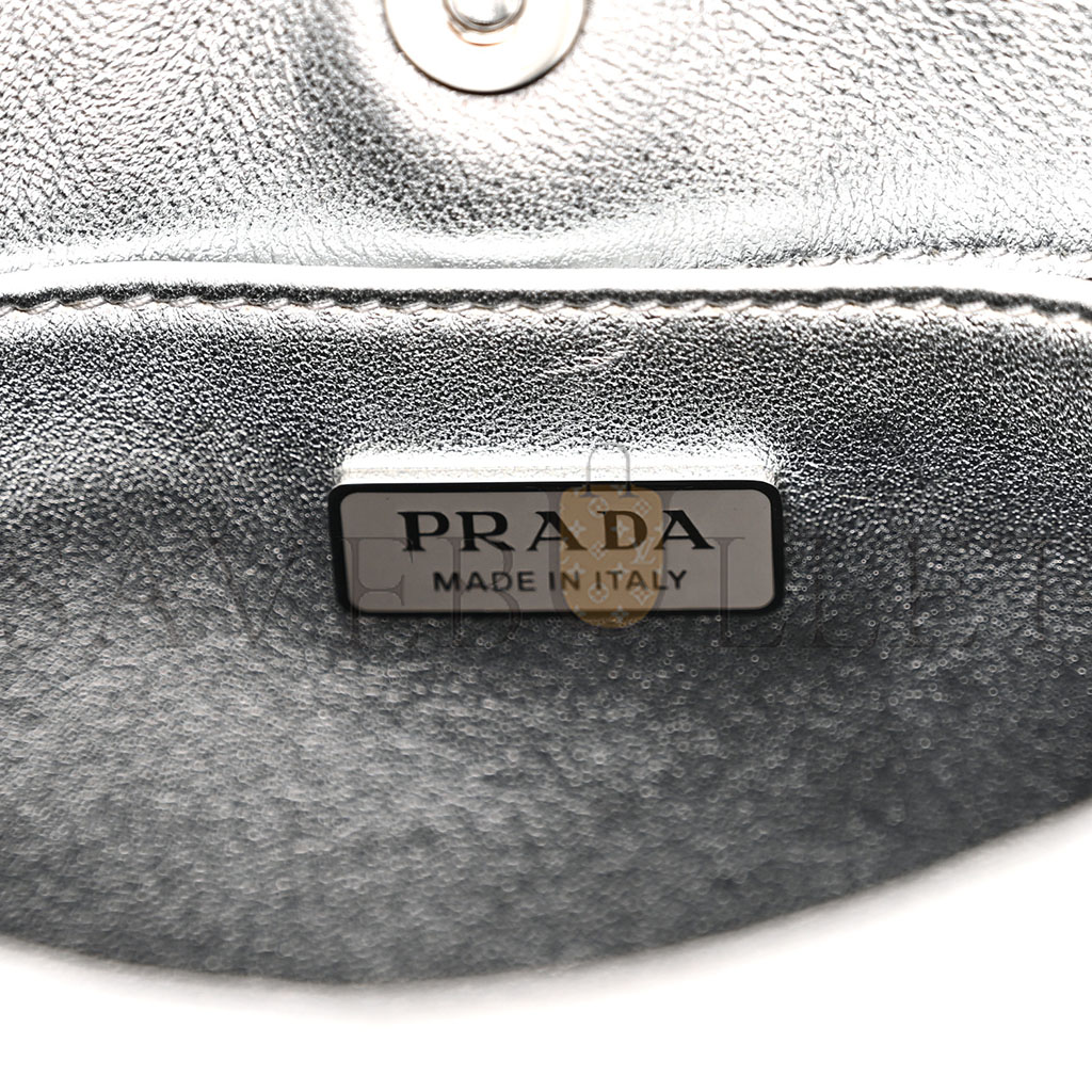 PRADA METALLIC SPAZZOLATO CLEO SHOULDER BAG ARGENTO (28*18*5cm) PRADA METALLIC SPAZZOLATO CLEO SHOULDER BAG ARGENTO (28*18*5cm)