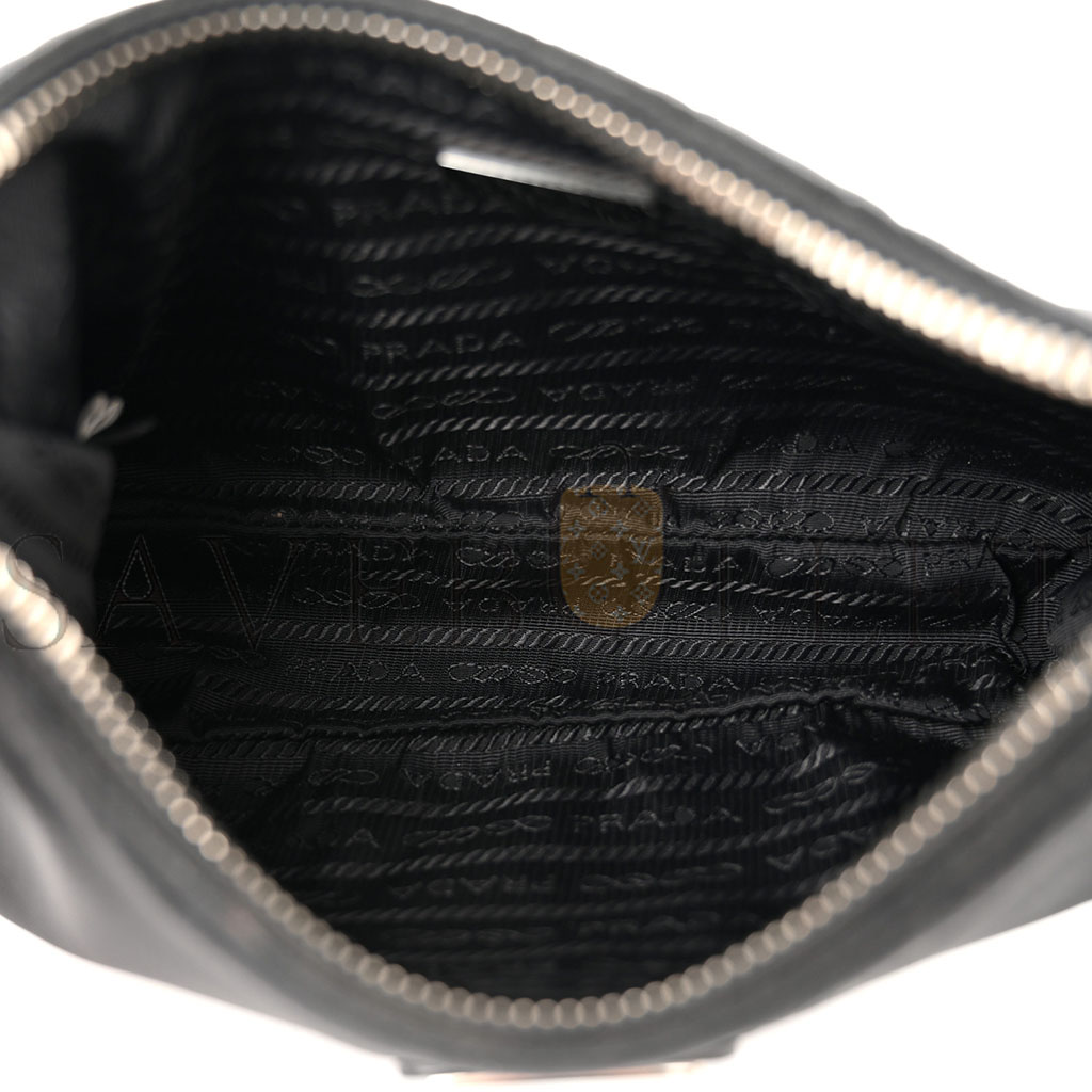 PRADA NYLON RE-EDITION 2005 SHOULDER BAG BLACK (22*18*6cm) PRADA NYLON RE-EDITION 2005 SHOULDER BAG BLACK (22*18*6cm)