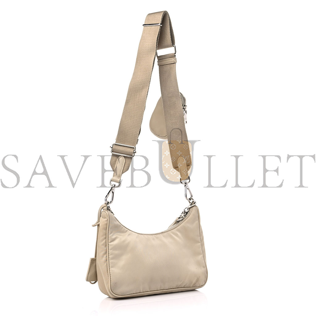 PRADA NYLON RE-EDITION 2005 SHOULDER BAG CAMMEO (22*13*6cm) PRADA NYLON RE-EDITION 2005 SHOULDER BAG CAMMEO (22*13*6cm)