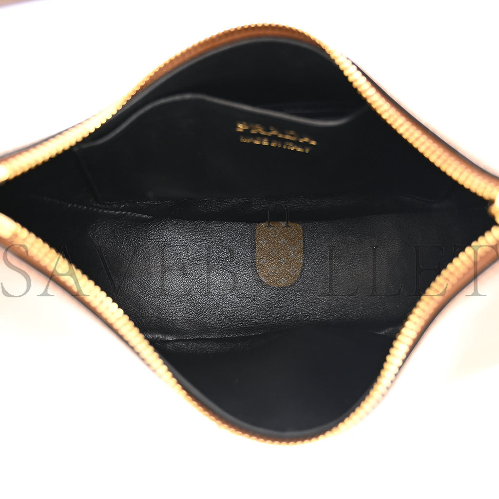 PRADA NAPPA ARQUE SHOULDER BAG BROWN (23*18*6cm) PRADA NAPPA ARQUE SHOULDER BAG BROWN (23*18*6cm)