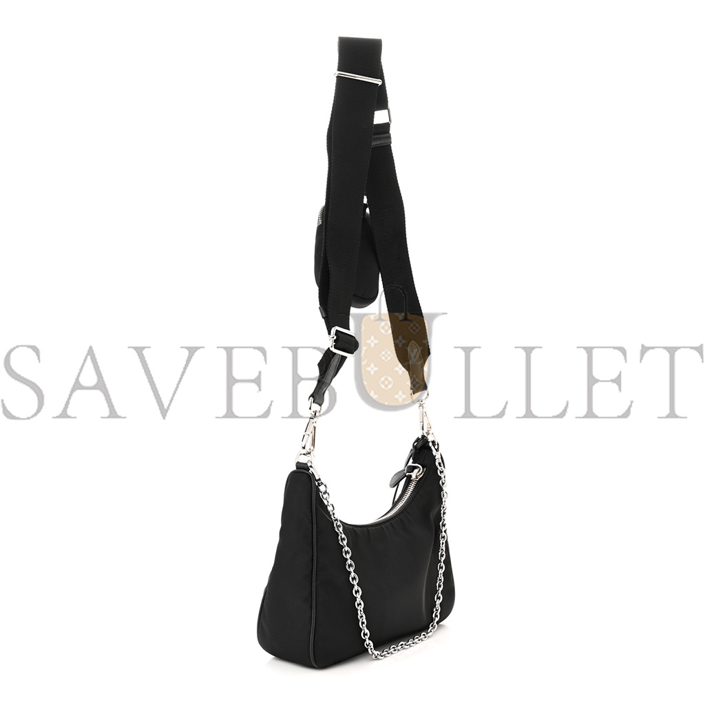 PRADA NYLON RE-EDITION 2005 SHOULDER BAG BLACK (22*17*6cm) PRADA NYLON RE-EDITION 2005 SHOULDER BAG BLACK (22*17*6cm)