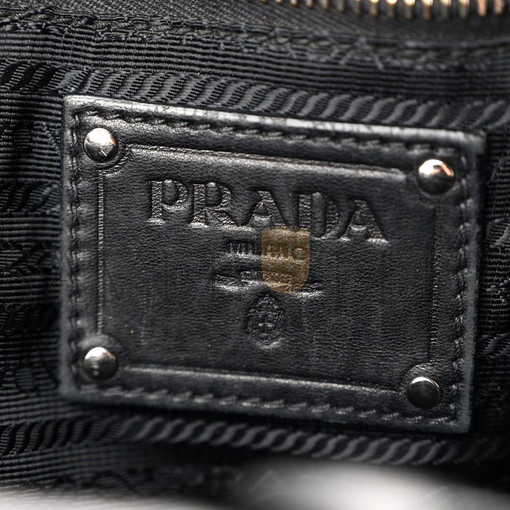 PRADA NAPPA FRILLS TOTE BLACK (39*32*15cm) PRADA NAPPA FRILLS TOTE BLACK (39*32*15cm)