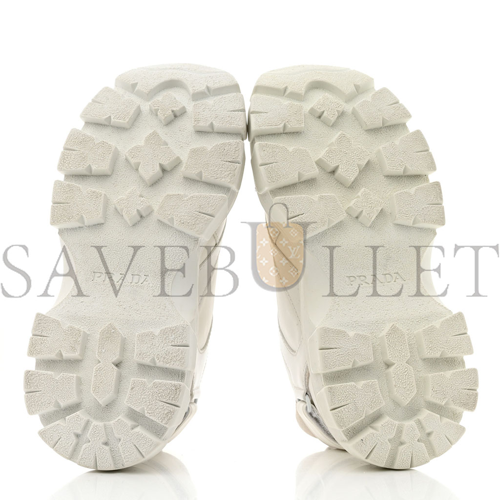 PRADA NYLON NEVADA CALFSKIN MENS PEGASSUS SNEAKERS 5 WHITE PRADA NYLON NEVADA CALFSKIN MENS PEGASSUS SNEAKERS 5 WHITE