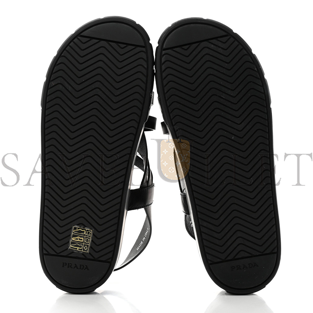 PRADA NATURAL CALFSKIN BUCKLED SLINGBACK 30MM SANDALS 38 BLACK PRADA NATURAL CALFSKIN BUCKLED SLINGBACK 30MM SANDALS 38 BLACK