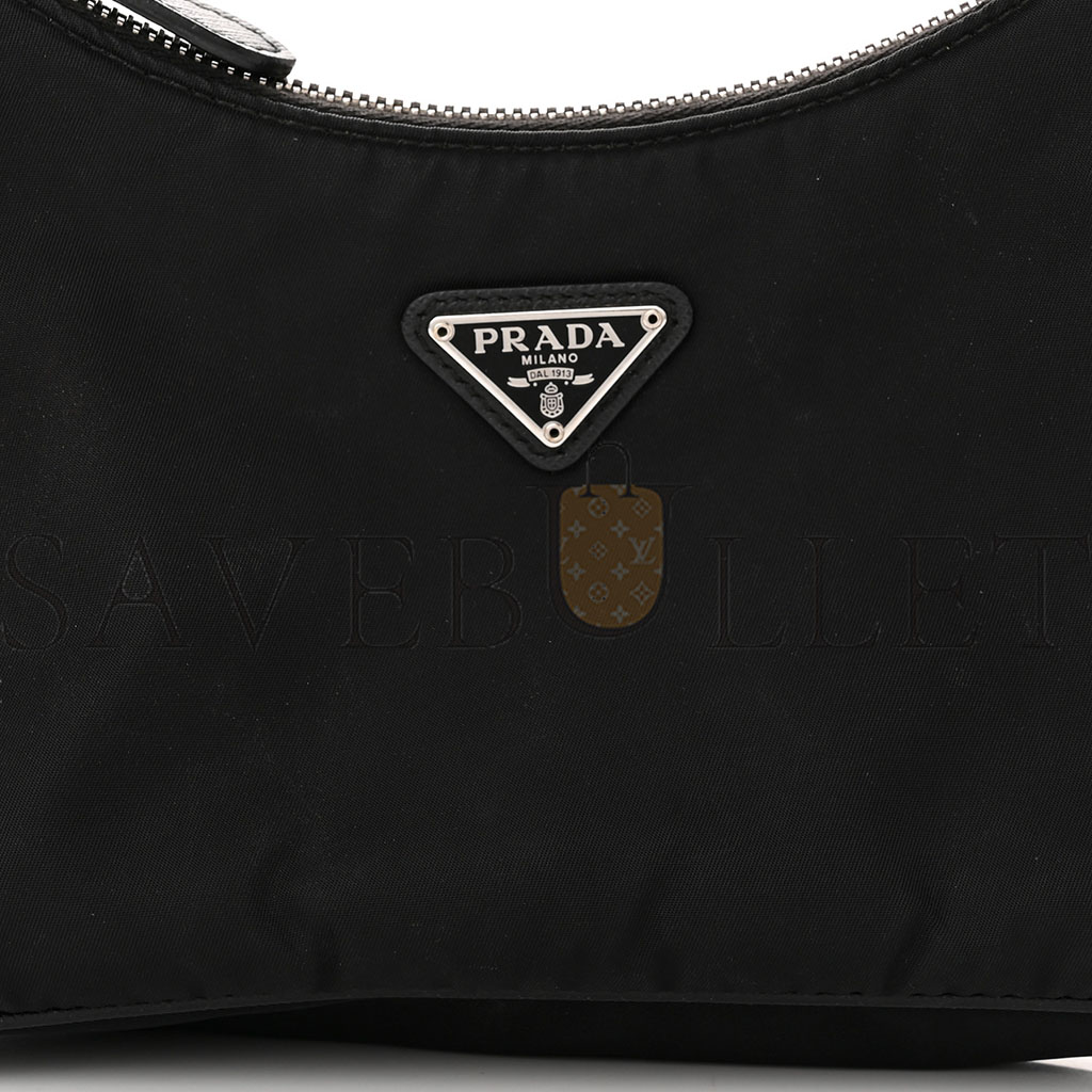 PRADA NYLON RE-EDITION 2005 SHOULDER BAG BLACK (22*18*6cm) PRADA NYLON RE-EDITION 2005 SHOULDER BAG BLACK (22*18*6cm)