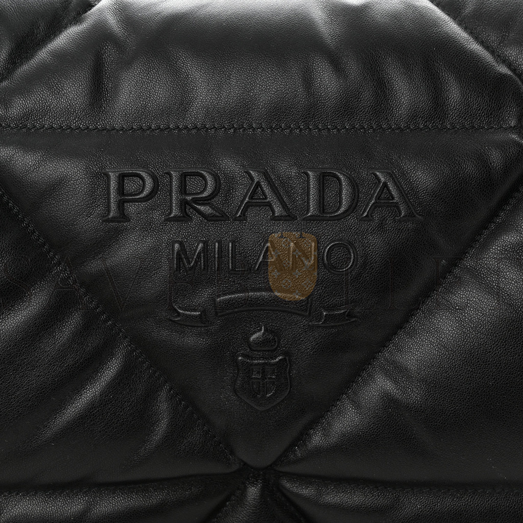 PRADA NAPPA PADDED SYSTEM PATCHWORK BAG BLACK (31*20*8cm) PRADA NAPPA PADDED SYSTEM PATCHWORK BAG BLACK (31*20*8cm)