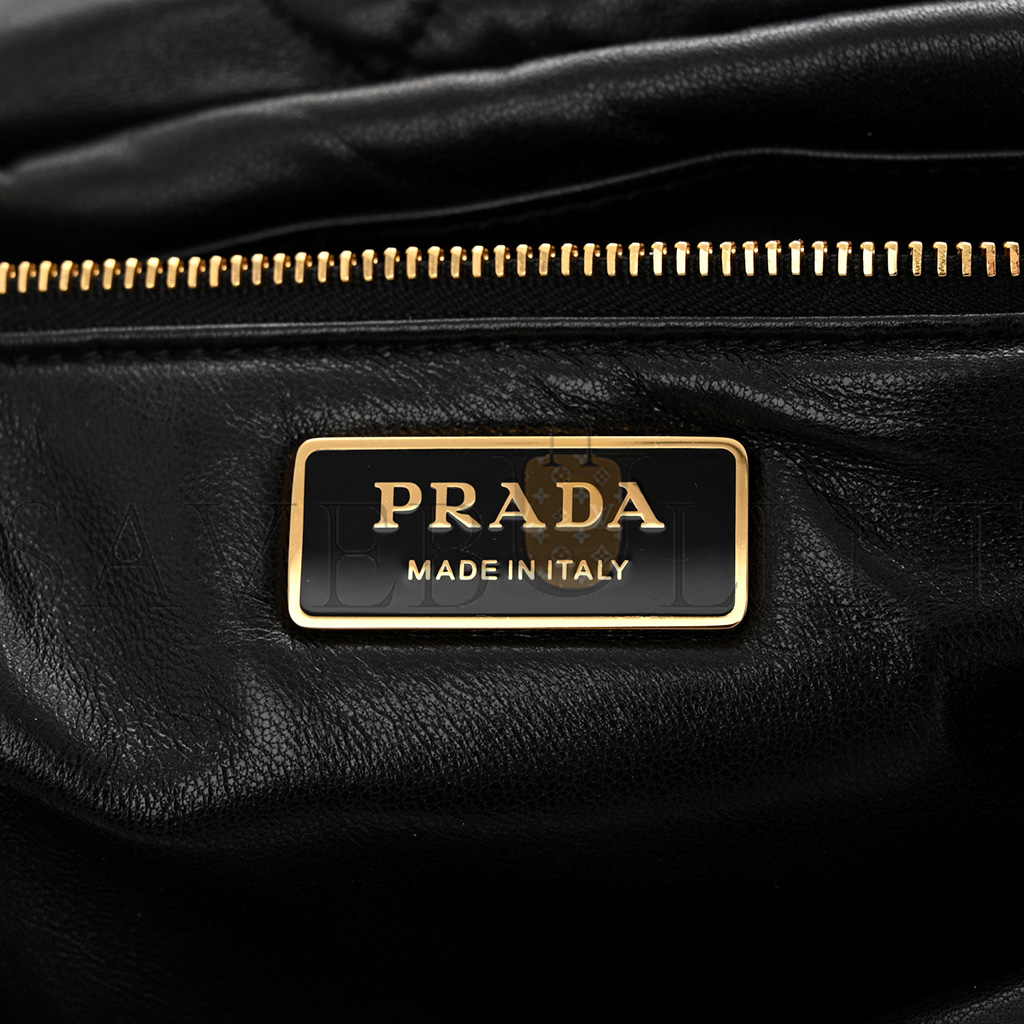 PRADA NAPPA PADDED SYSTEM PATCHWORK BAG BLACK (31*20*8cm) PRADA NAPPA PADDED SYSTEM PATCHWORK BAG BLACK (31*20*8cm)