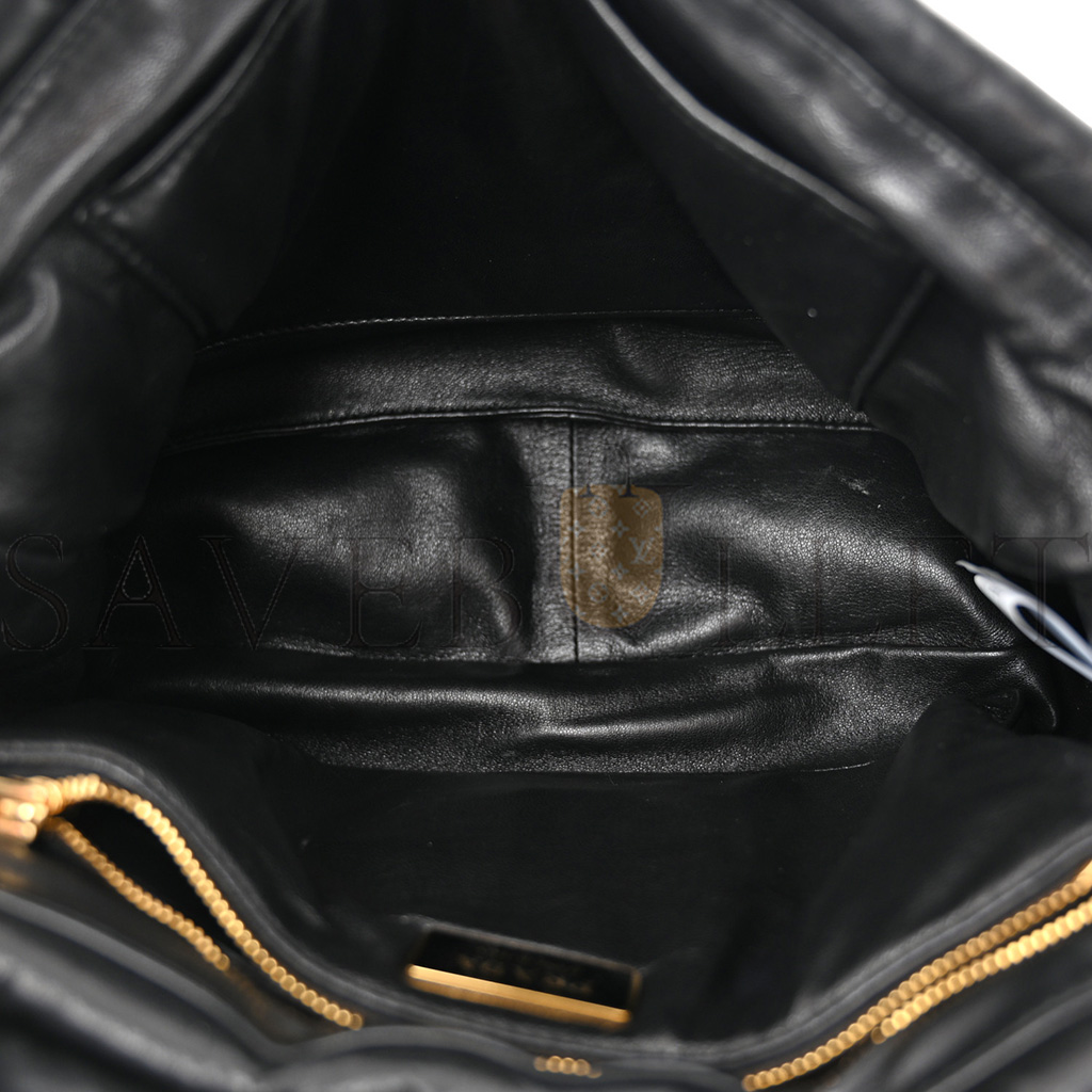 PRADA NAPPA PADDED SYSTEM PATCHWORK BAG BLACK (31*20*8cm) PRADA NAPPA PADDED SYSTEM PATCHWORK BAG BLACK (31*20*8cm)