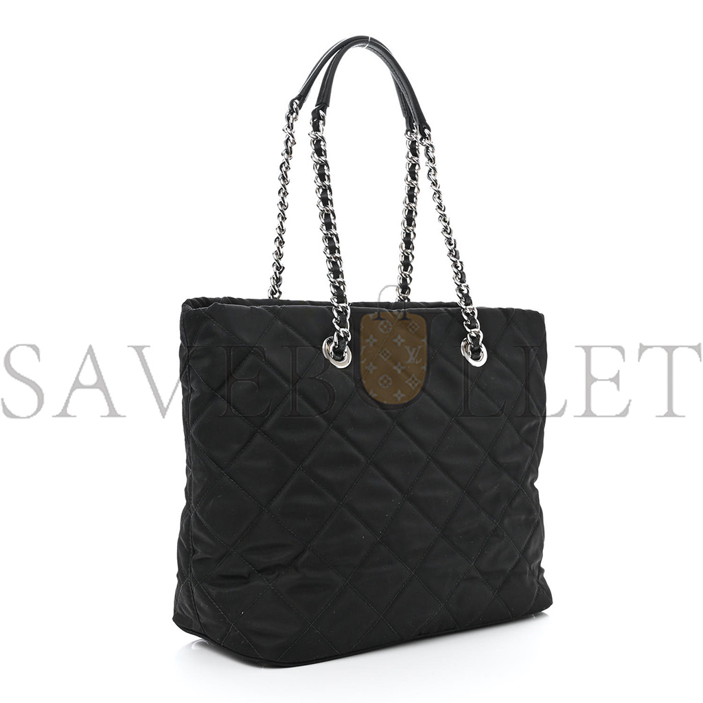 PRADA NYLON TESSUTO IMPUNTU QUILTED SHOULDER BAG BLACK (30*25*14cm) PRADA NYLON TESSUTO IMPUNTU QUILTED SHOULDER BAG BLACK (30*25*14cm)