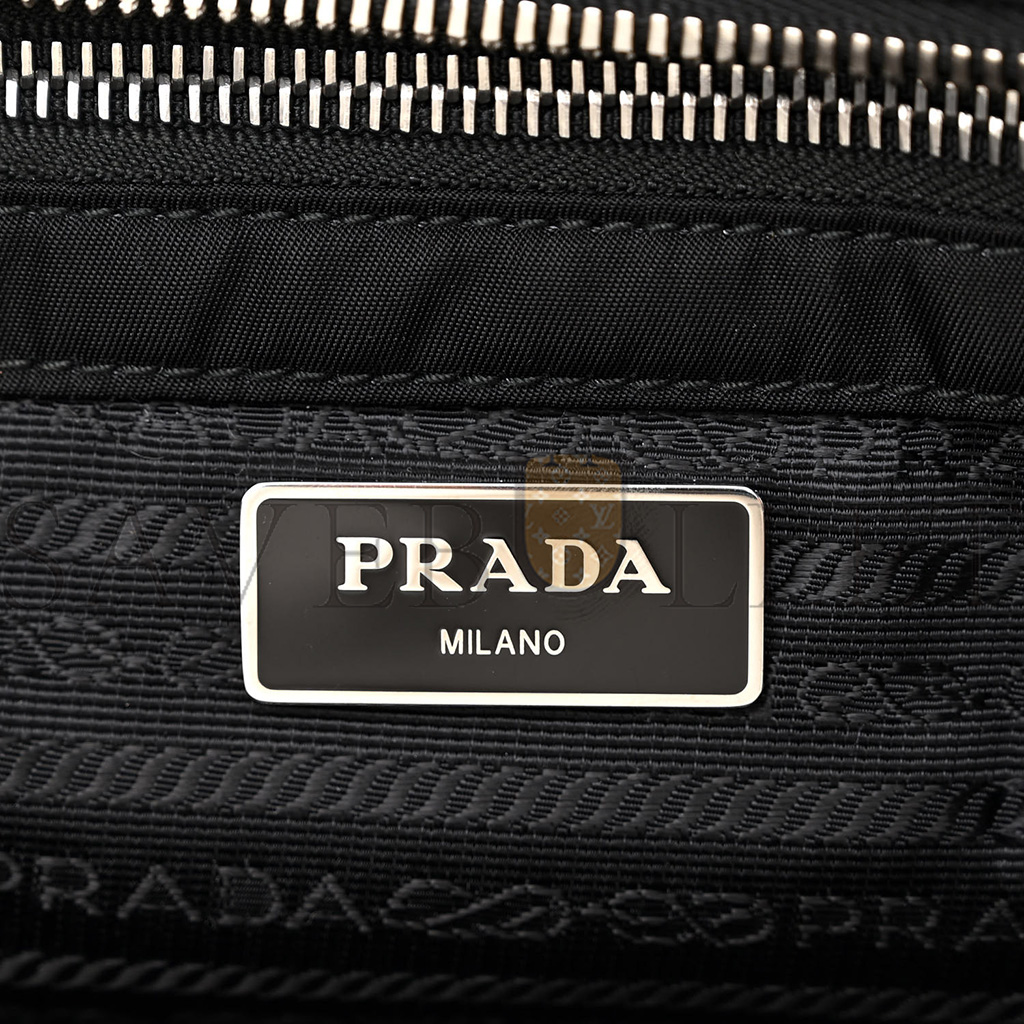 PRADA NYLON TESSUTO IMPUNTU QUILTED SHOULDER BAG BLACK (30*25*14cm) PRADA NYLON TESSUTO IMPUNTU QUILTED SHOULDER BAG BLACK (30*25*14cm)