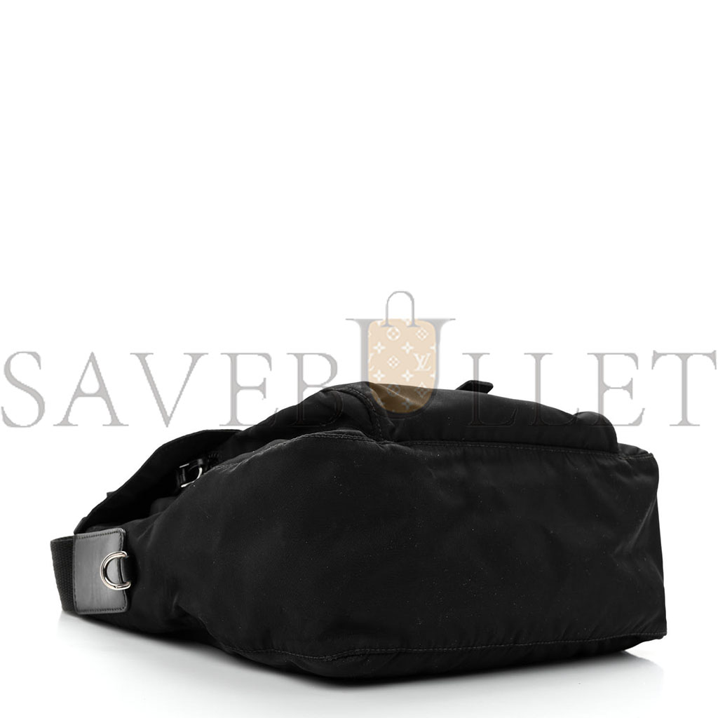 PRADA NYLON VELA MESSENGER BLACK (23*22*10cm) PRADA NYLON VELA MESSENGER BLACK (23*22*10cm)
