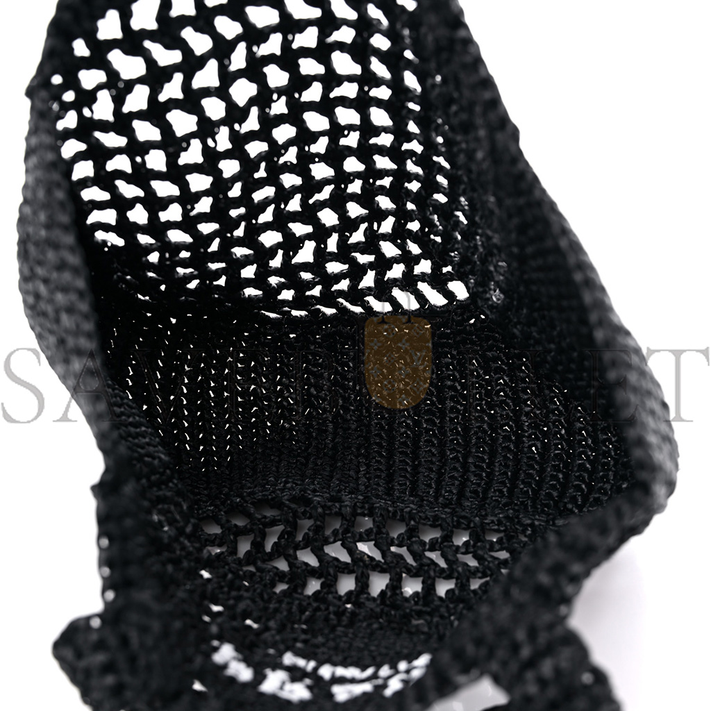 PRADA RAFFIA EMBROIDERED SMALL LOGO TOTE BAG BLACK (23*22*11cm) PRADA RAFFIA EMBROIDERED SMALL LOGO TOTE BAG BLACK (23*22*11cm)