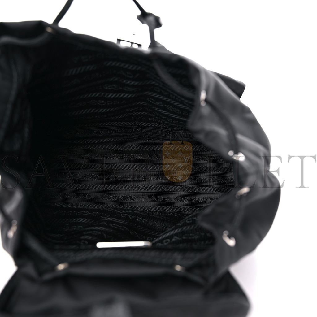 PRADA NYLON VELA MINI CROSSBODY BACKPACK BLACK (19*19*9cm) PRADA NYLON VELA MINI CROSSBODY BACKPACK BLACK (19*19*9cm)