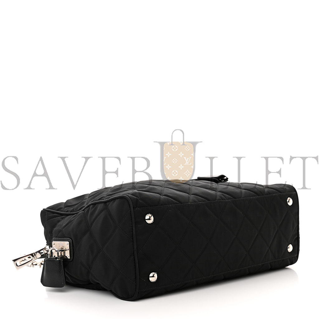PRADA NYLON TESSUTO IMPUNTU QUILTED SHOULDER BAG BLACK (36*25*14cm) PRADA NYLON TESSUTO IMPUNTU QUILTED SHOULDER BAG BLACK (36*25*14cm)