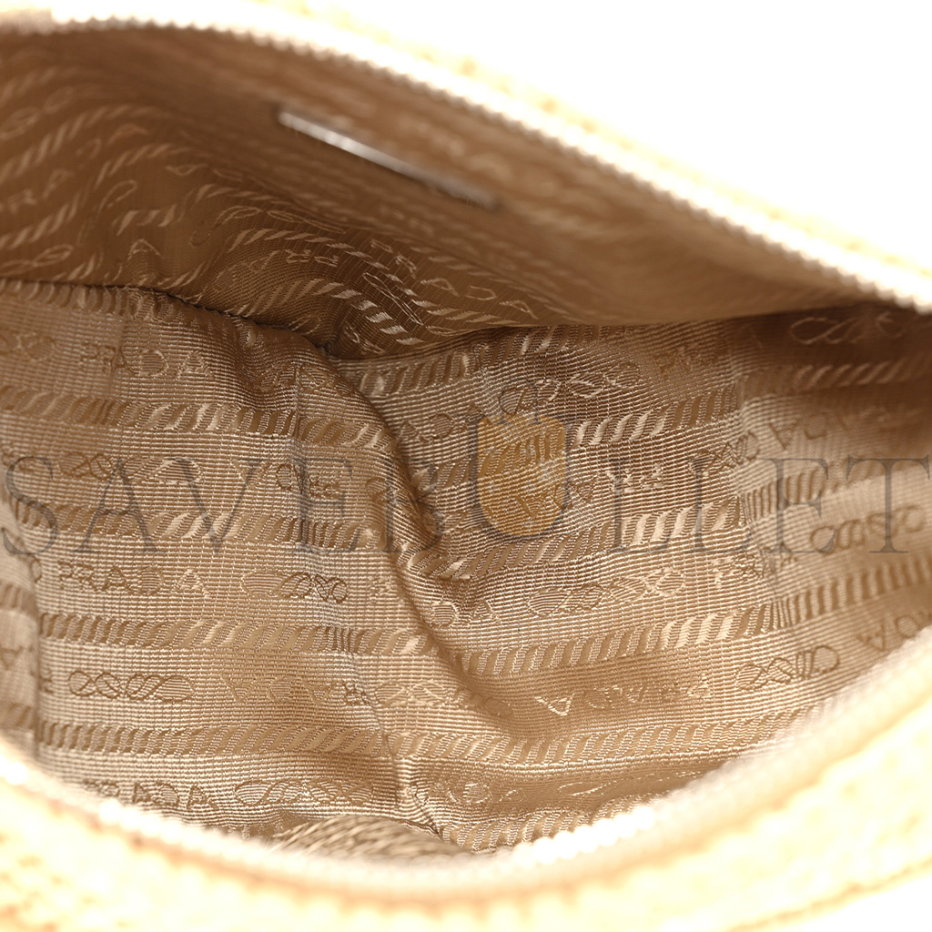 PRADA RAFFIA TRIANGLE SHOULDER BAG NATURAL (27*16*10cm) PRADA RAFFIA TRIANGLE SHOULDER BAG NATURAL (27*16*10cm)