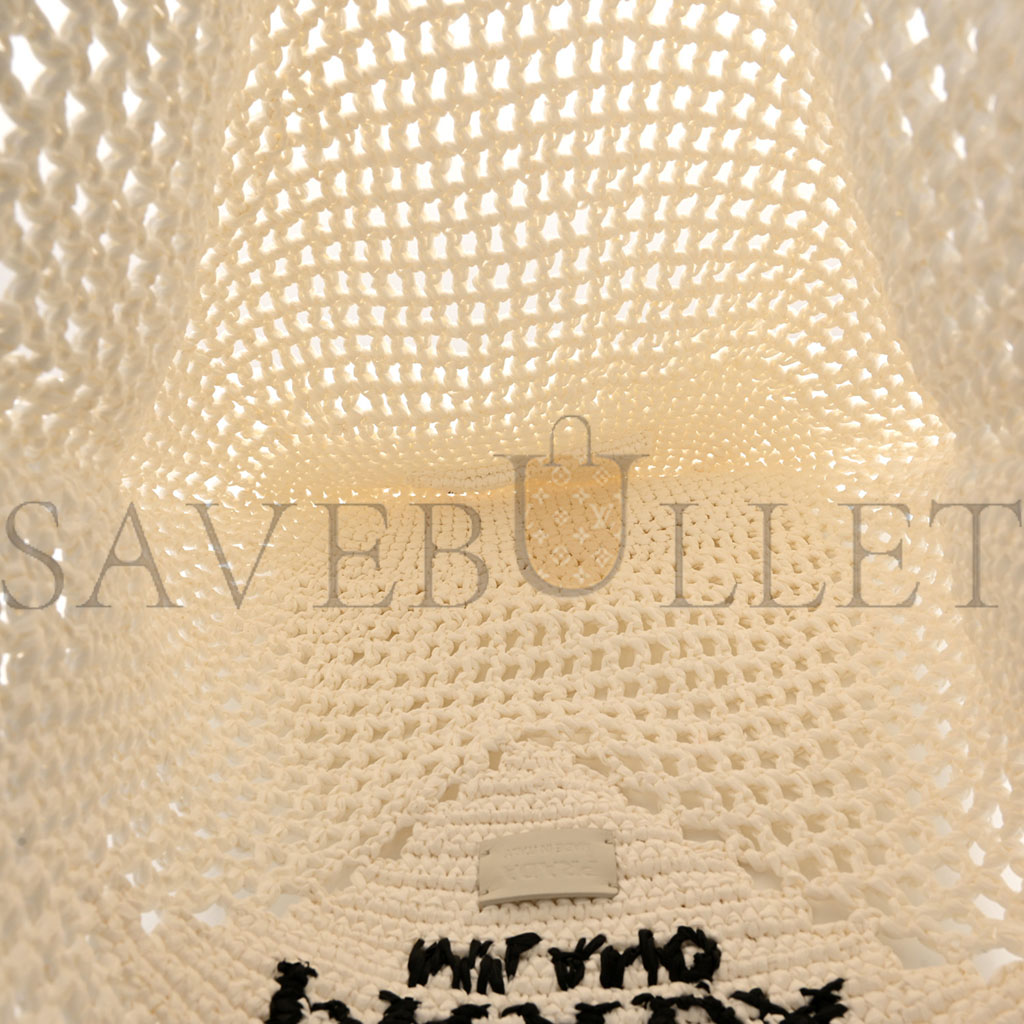 PRADA RAFFIA EMBROIDERED LOGO SHOPPING TOTE BAG BIANCO (42*32*15cm) PRADA RAFFIA EMBROIDERED LOGO SHOPPING TOTE BAG BIANCO (42*32*15cm)