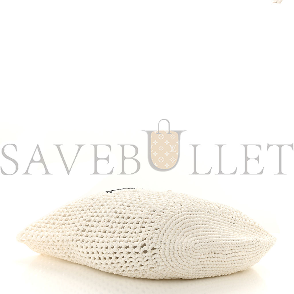 PRADA RAFFIA EMBROIDERED LOGO SHOPPING TOTE BAG BIANCO (42*32*15cm) PRADA RAFFIA EMBROIDERED LOGO SHOPPING TOTE BAG BIANCO (42*32*15cm)