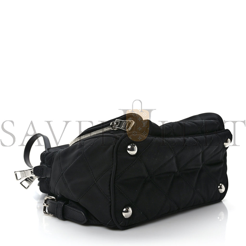 PRADA NYLON TESSUTO IMPUNTU QUILTED BACKPACK BLACK (23*23*11cm) PRADA NYLON TESSUTO IMPUNTU QUILTED BACKPACK BLACK (23*23*11cm)