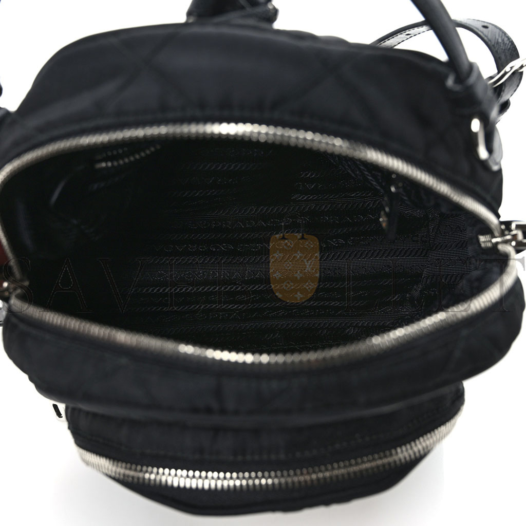 PRADA NYLON TESSUTO IMPUNTU QUILTED BACKPACK BLACK (23*23*11cm) PRADA NYLON TESSUTO IMPUNTU QUILTED BACKPACK BLACK (23*23*11cm)